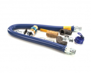 Dormont 16100KIT48 1" dia., 48" Blue Hose, SnapFast, full port valve, 2 elbows, restraining device