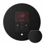 Mr. Steam Msitempord-Mb Itempo Round Steam Shower Control In Matte Black With Polished Chrome Bezel